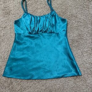 VINTAGE IZ BYER CALIFORNIA SHIRT AQUA SATIN